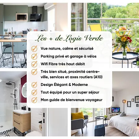 Appartement Logis - Vue Nature & Parking Prive, A10 A 5min